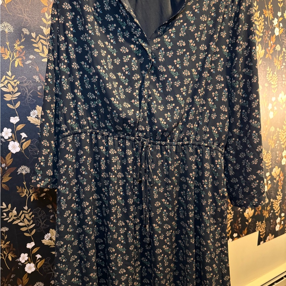 Floral Black Dress XL